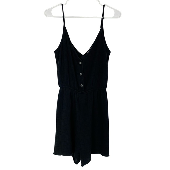 Zara Romper Womens Size XS Black Shorts Tank Cotton Crepe Summer Jumper - Picture 1 of 9